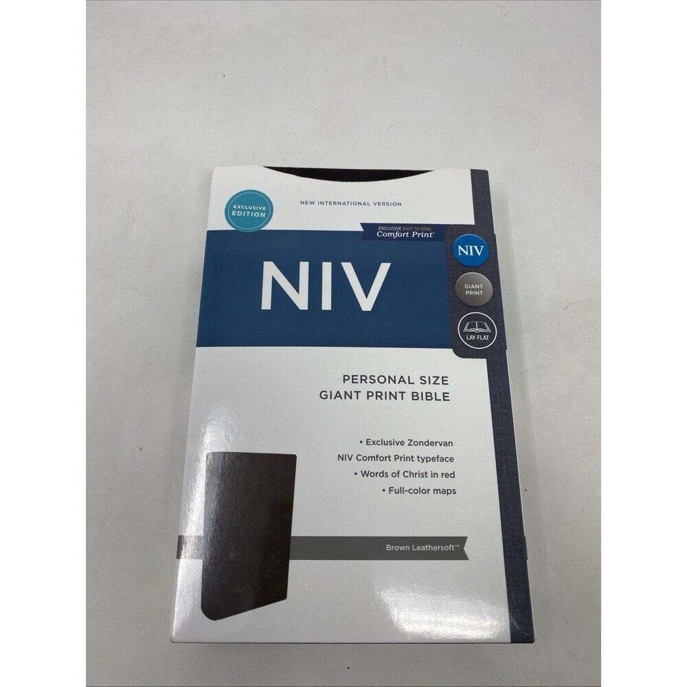 NIV Bible Personal Size Giant Print Brown Leathersoft Zondervan NIB